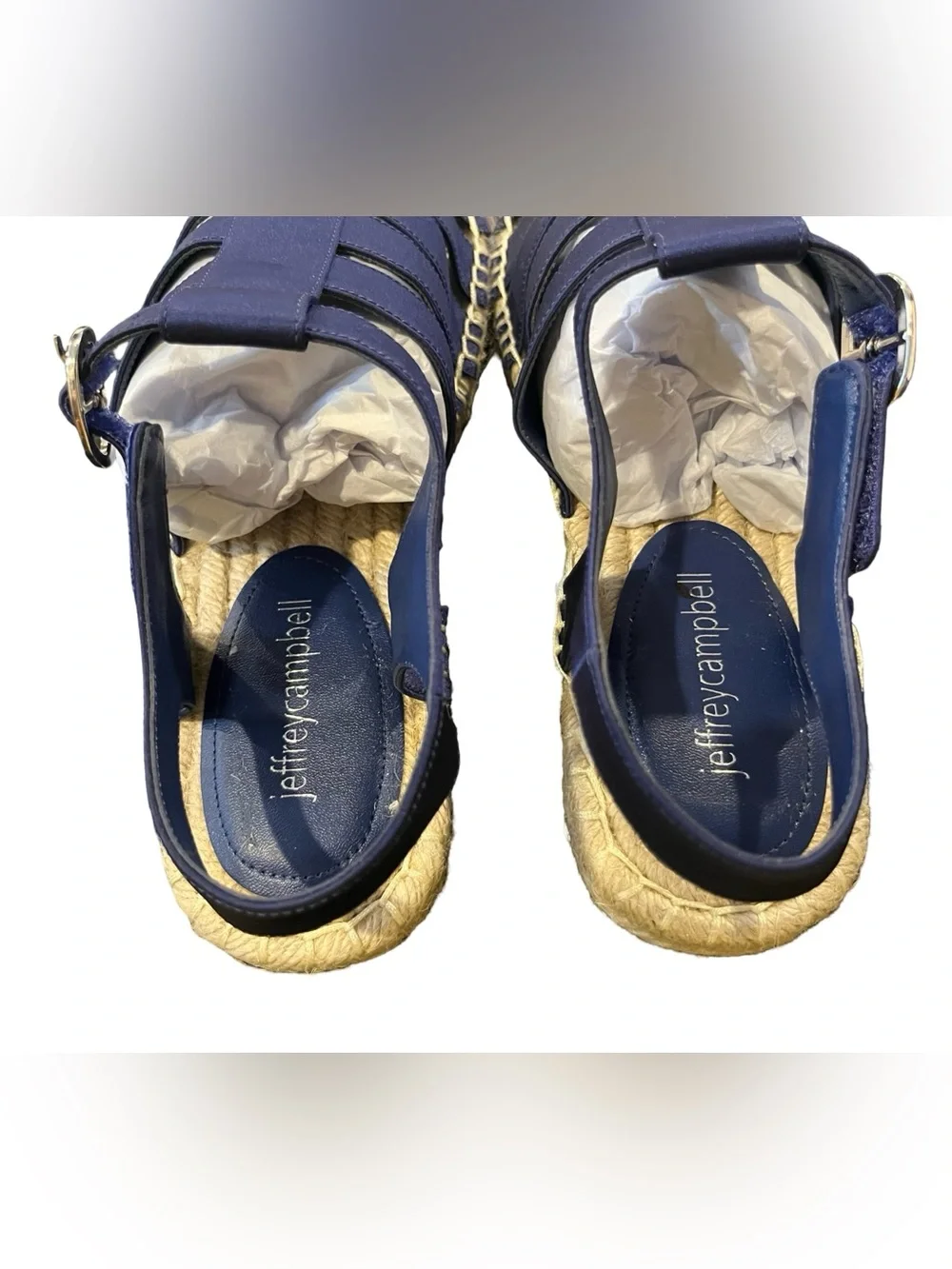 New Jeffrey Campbell Espadrille Fisherman Sandal - Navy - Size 7.5
